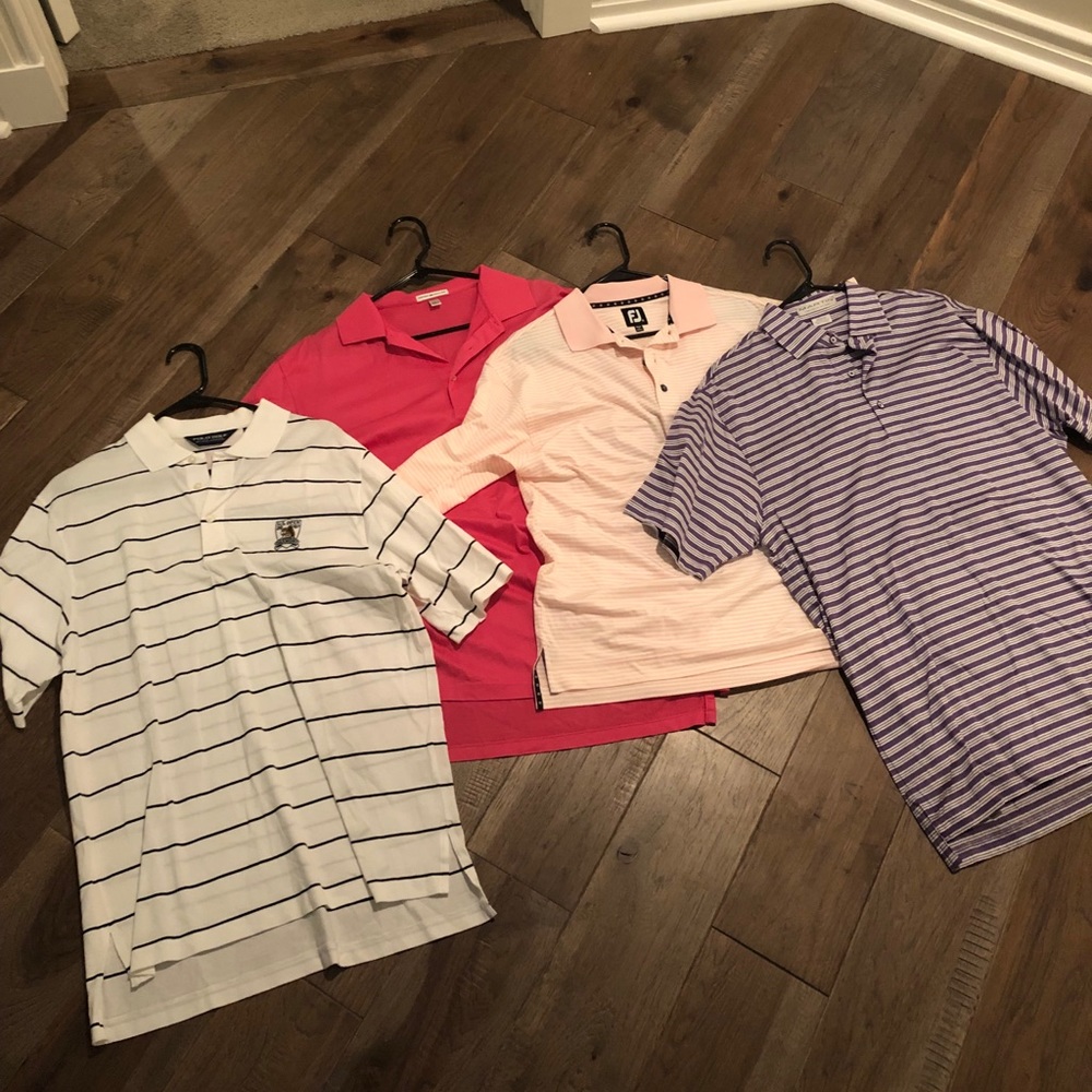 Mens modern golf polos